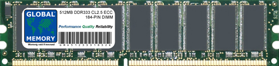512MB DDR 333MHz PC2700 184-PIN ECC DIMM (UDIMM) MEMORY RAM FOR SERVERS/WORKSTATIONS/MOTHERBOARDS